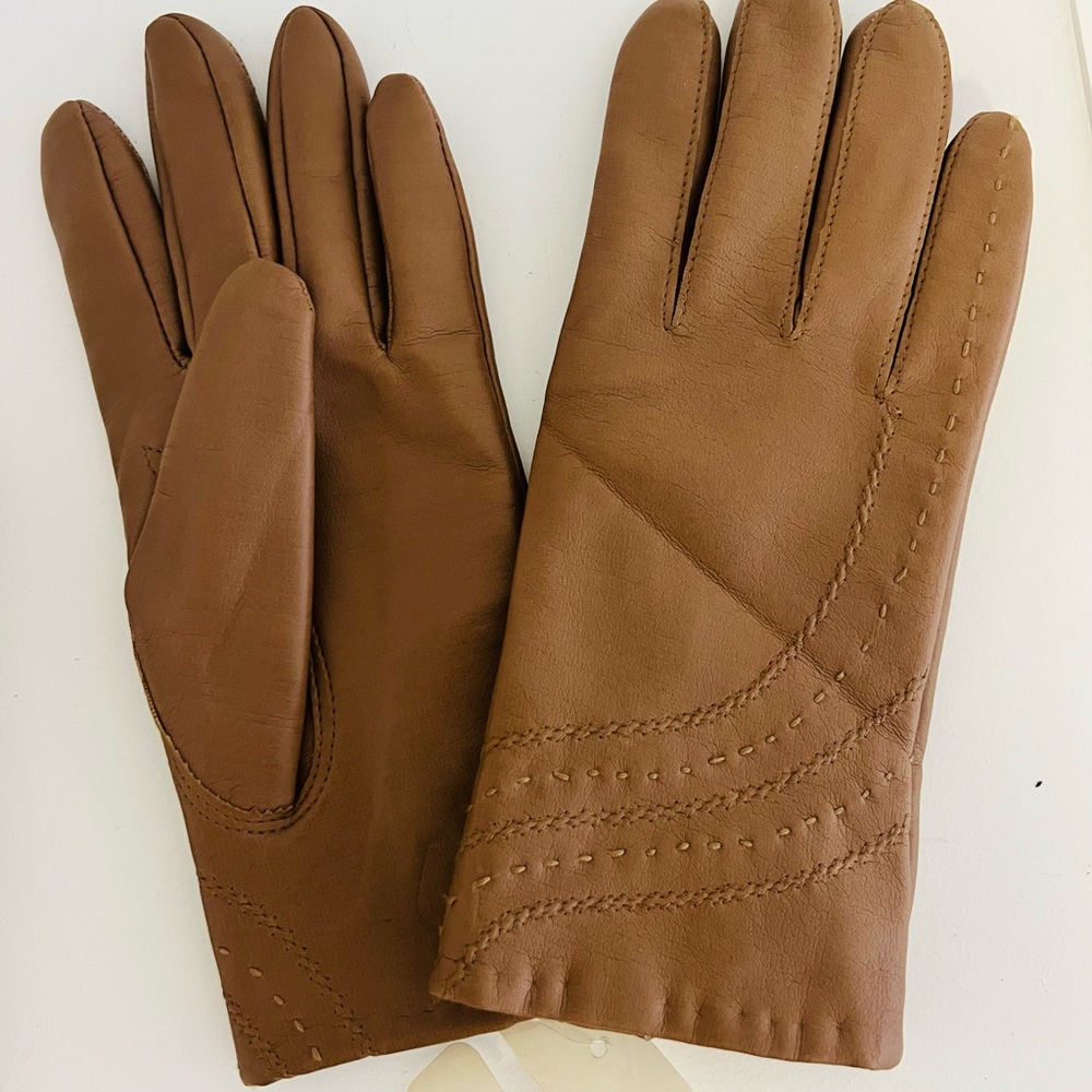 NEW Elegant Brown Leather Gloves